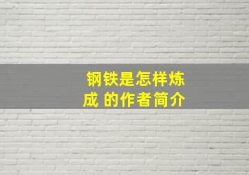 钢铁是怎样炼成 的作者简介